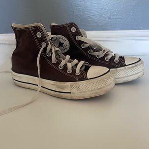brown platform converse